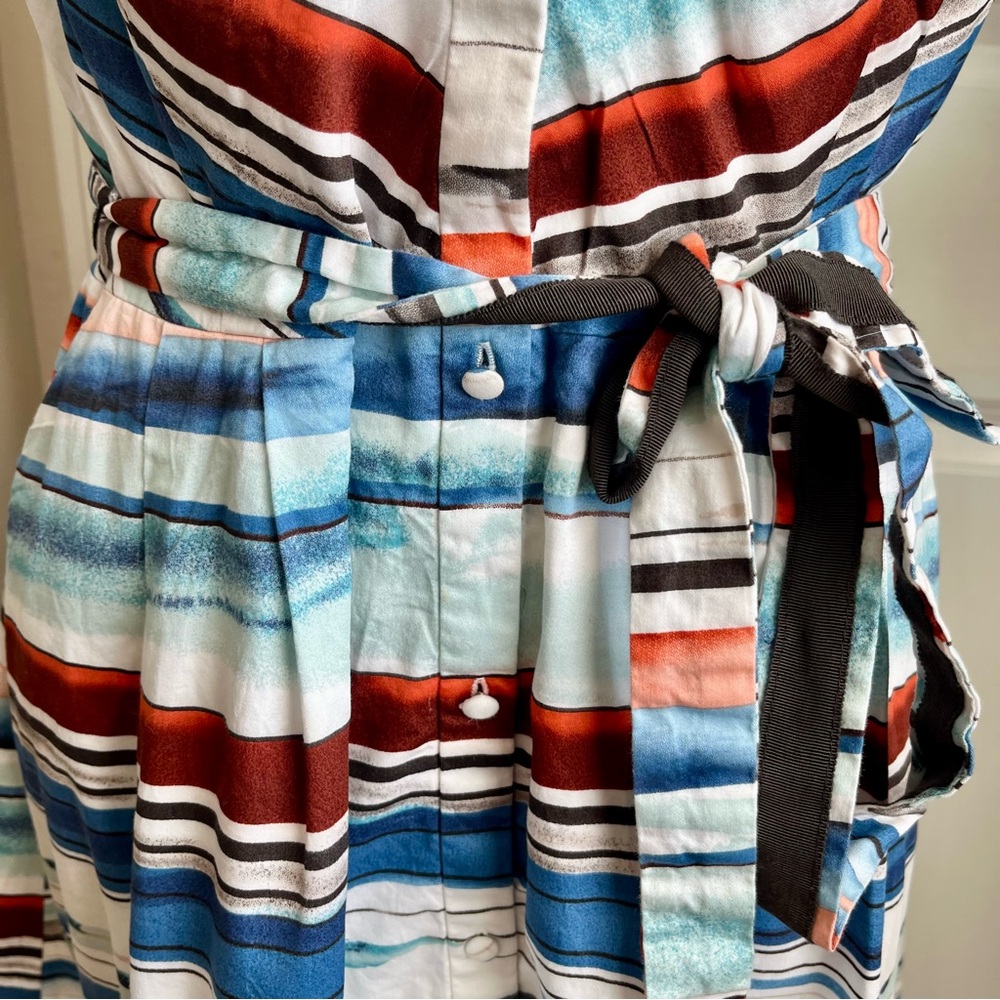 Anthropologie Moulinette Soeurs Afterlight Striped Midi Dress Multicolor Sz M - Picture 5 of 16
